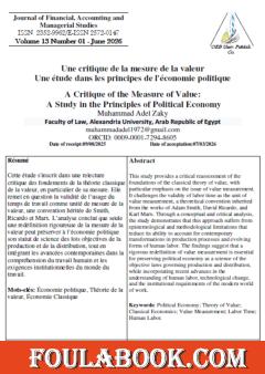 Une critique de la mesure de la valeur